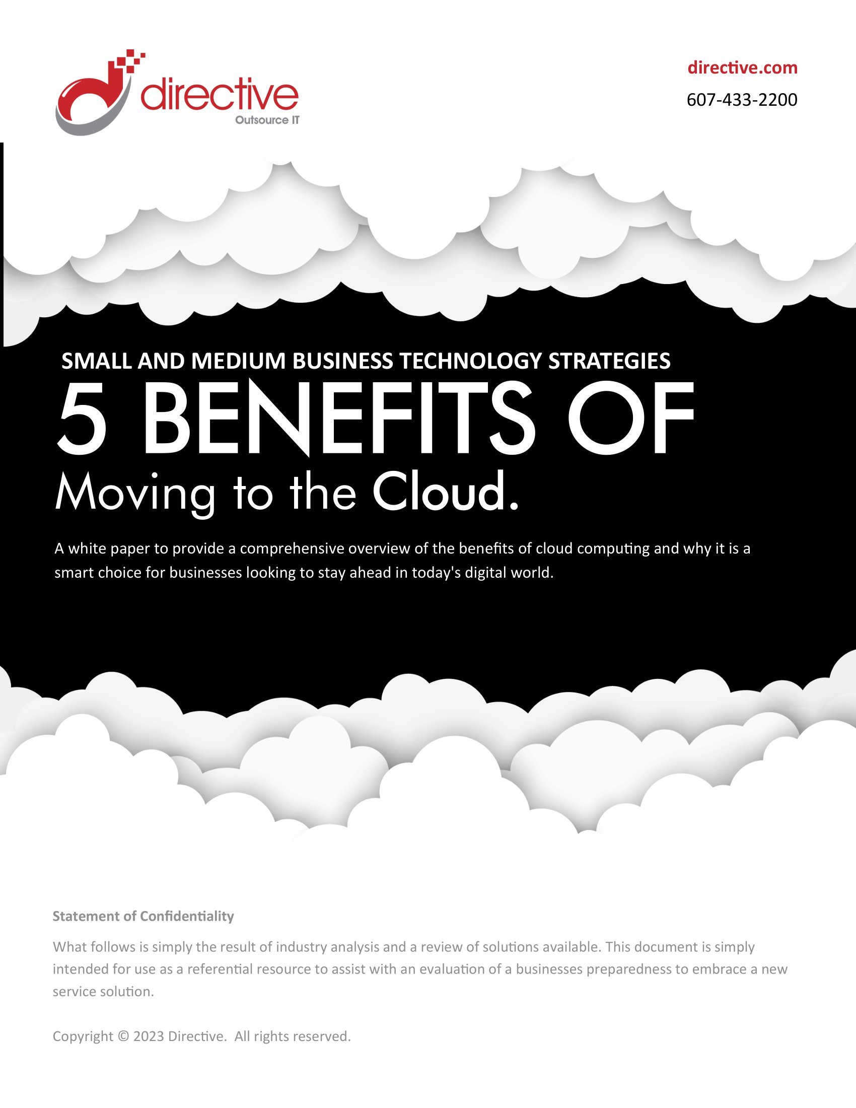 five benefits of moving to the cloud mockup