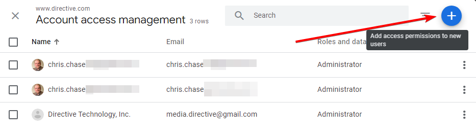 google analytics access add access permissions