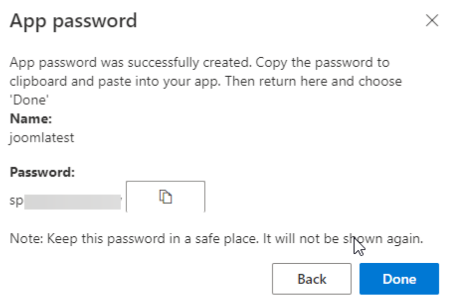 smtp mail office 365 app password
